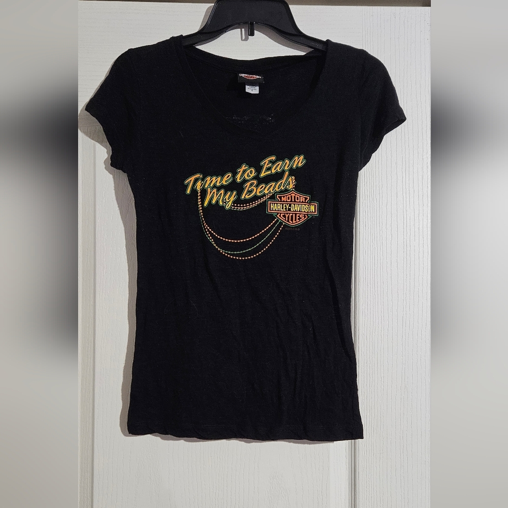 Mardi Grad Harley-Davidson Black Graphic Tee